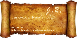 Janovicz Renátó névjegykártya